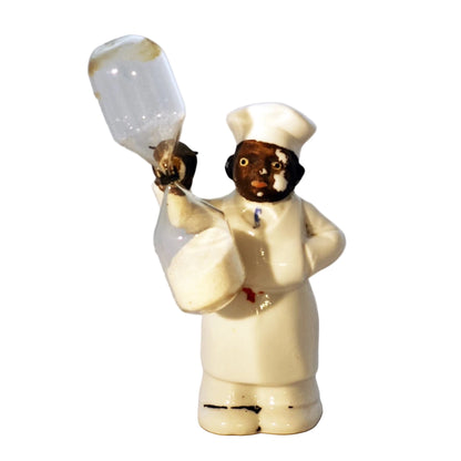 Rare Black Americana CERAMIC CHEF STANDING EGG TIMER Marked GERMANY Circa 1930s (1)
