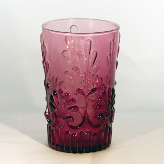 Vintage ADAMS PATTERN CRANBERRY GLASS Highball Glass by Pilgrim Glass Corporation