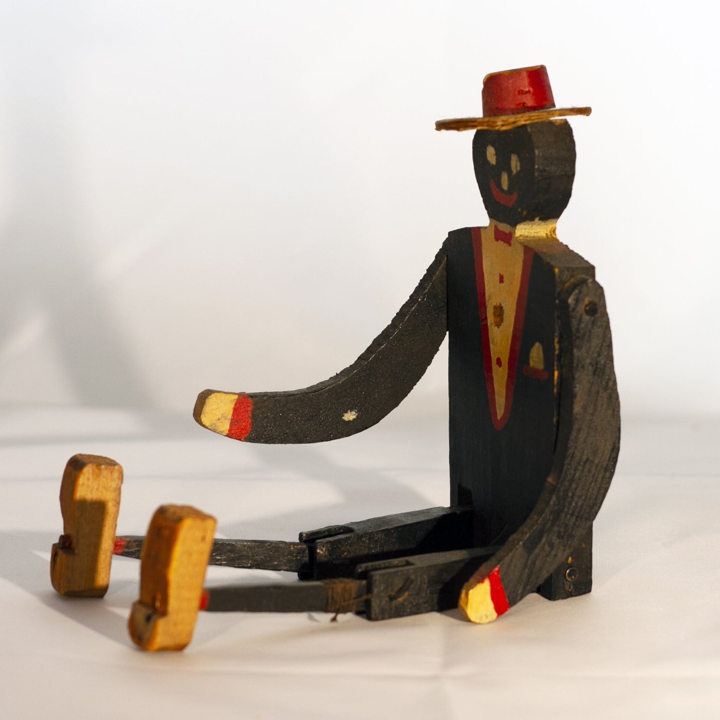 HAND PAINTED AND JOINTED DANCING TOY or Phonograph Dancer Black Americana Circa 1920 – 1930