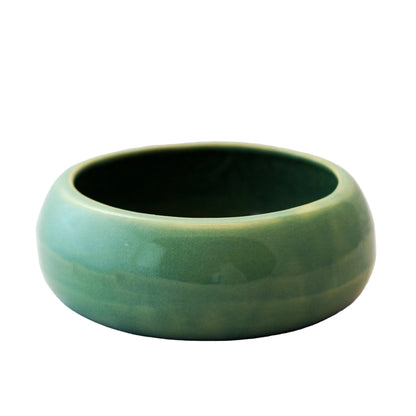 Mid-Century Turquoise Blue Glaze RRP COMPANY 6" SHALLOW BOWL