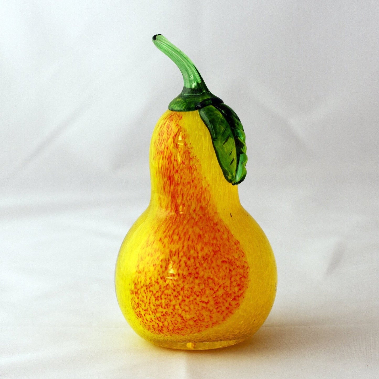 ART GLASS YELLOW PEAR RARE JOE ZIMMERMAN GLASS PAPERWEIGHT 