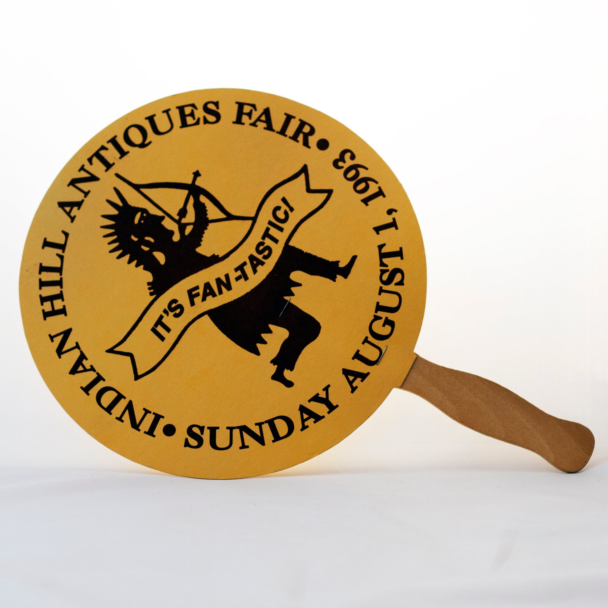 ADVERTISING HAND FAN from the INDIAN HILL ANTIQUES FAIR Cincinnati, OH