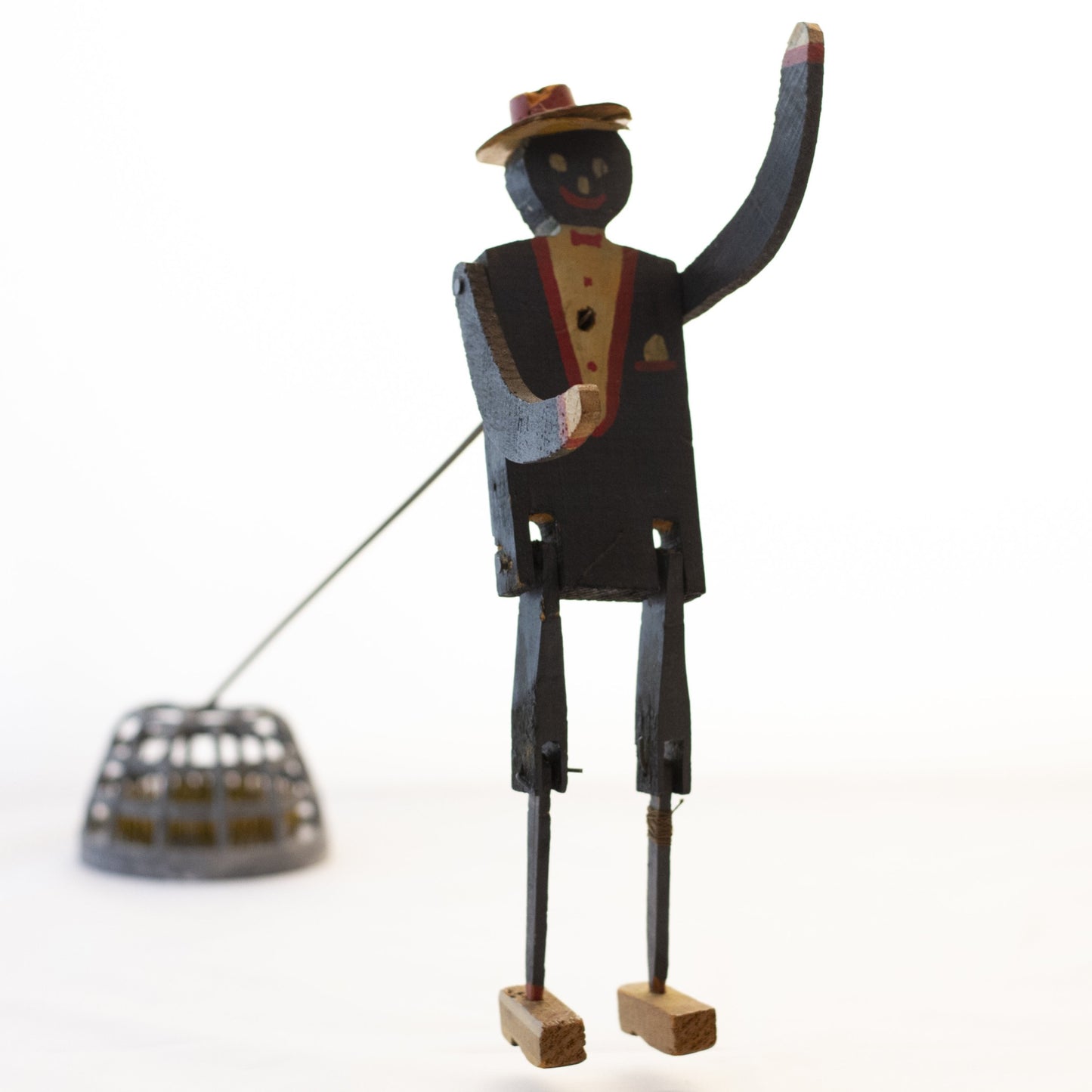 HAND PAINTED AND JOINTED DANCING TOY or Phonograph Dancer Black Americana Circa 1920 – 1930