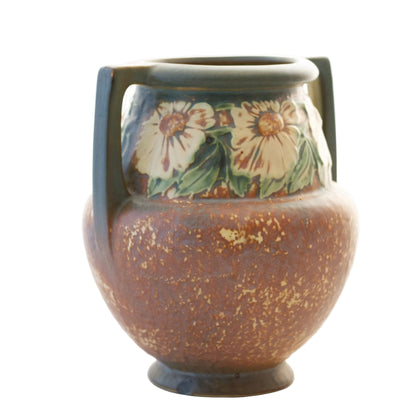 Roseville Pottery DOUBLE-HANDLE DAHLROSE 8" VASE #367-8 Circa 1920s