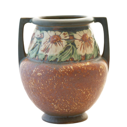 Roseville Pottery DOUBLE-HANDLE DAHLROSE 8" VASE #367-8 Circa 1920s