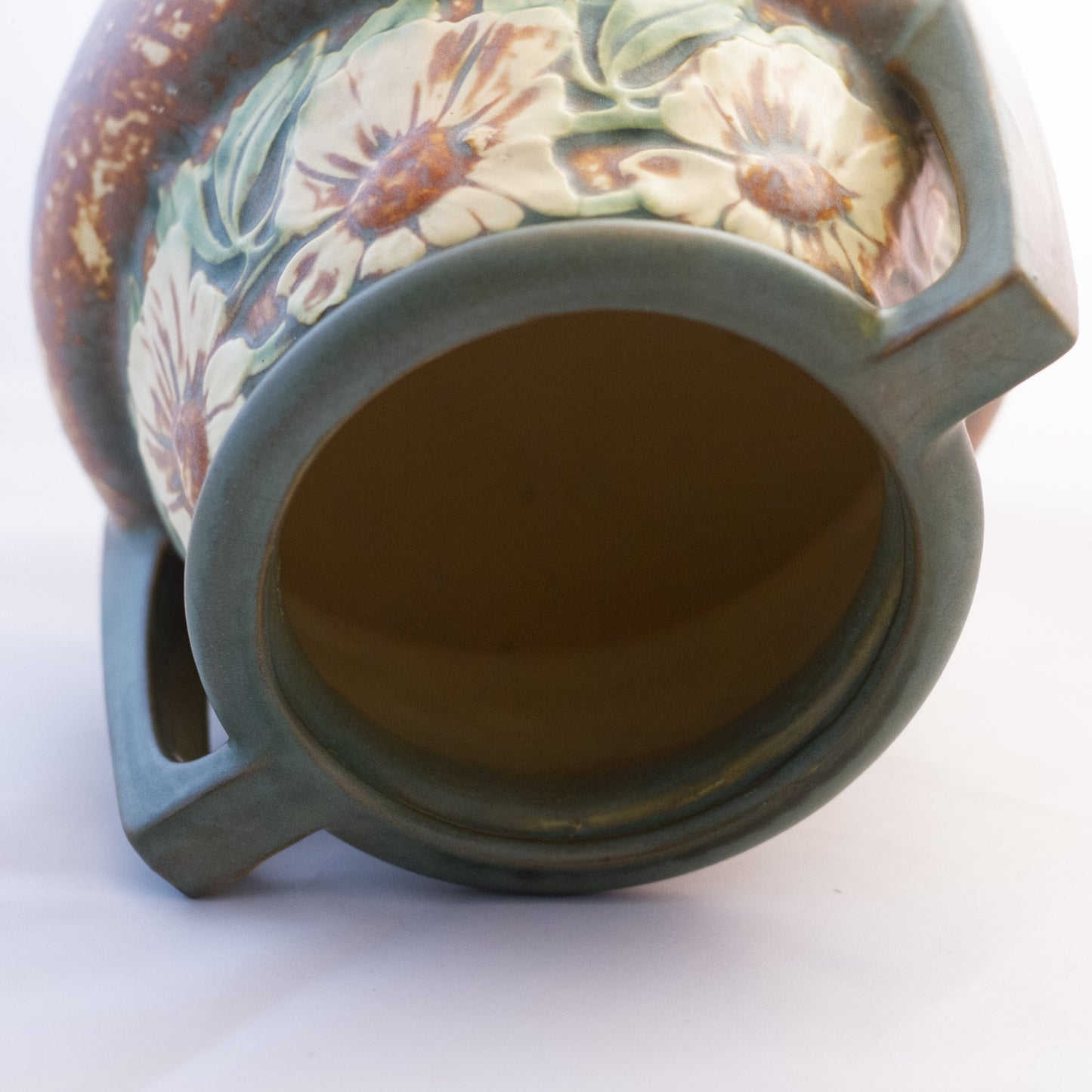 Roseville Pottery DOUBLE-HANDLE DAHLROSE 8" VASE #367-8 Circa 1920s