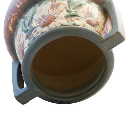 Roseville Pottery DOUBLE-HANDLE DAHLROSE 8" VASE #367-8 Circa 1920s