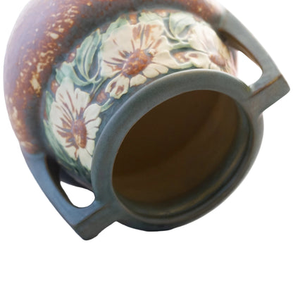 Roseville Pottery DOUBLE-HANDLE DAHLROSE 8" VASE #367-8 Circa 1920s