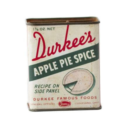 Metal Lithographed Vintage DURKEE'S Apple Pie Spice Tin Circa 1950s - 1960s