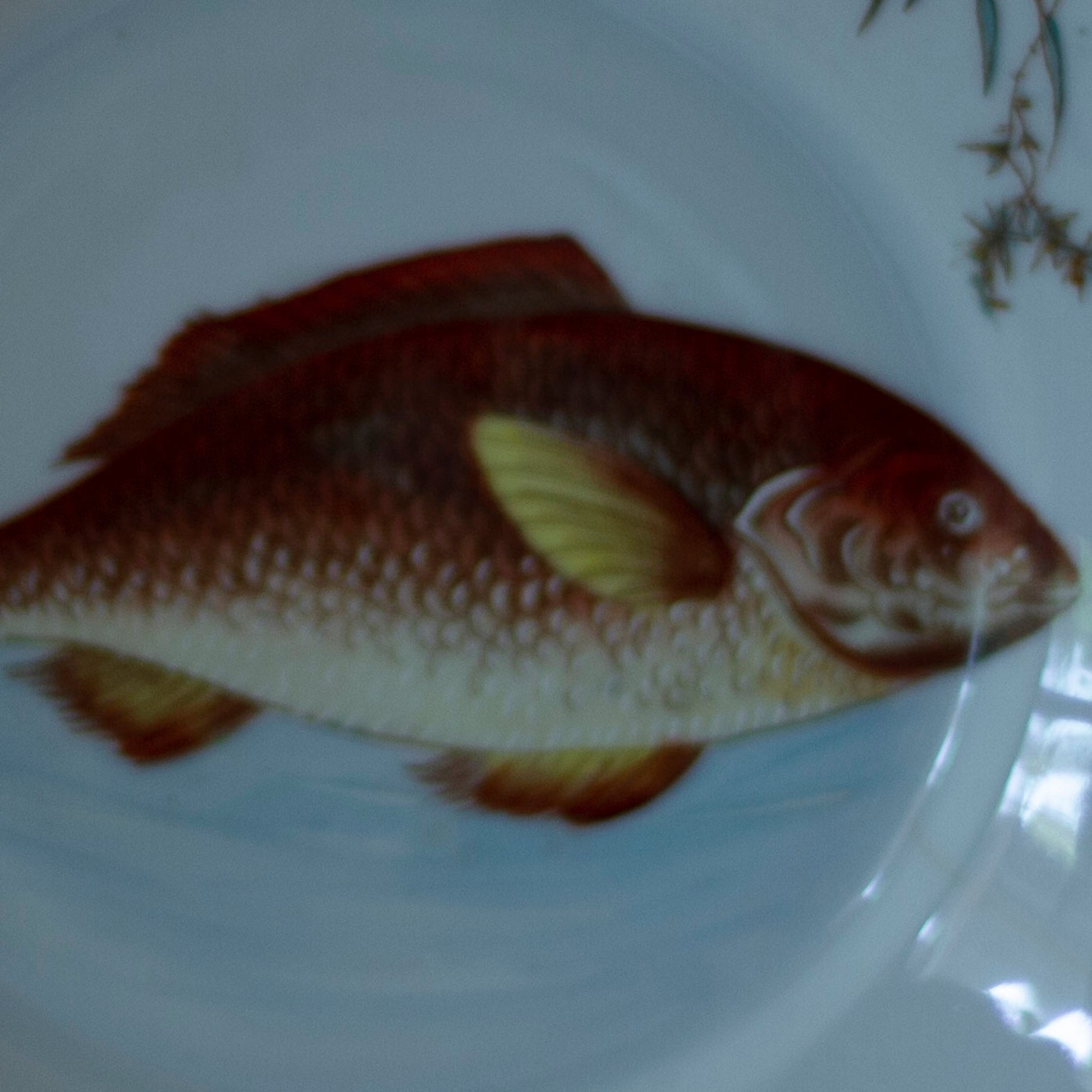 Hinrichs & Company Transferware & Hand Painted Fish Plate