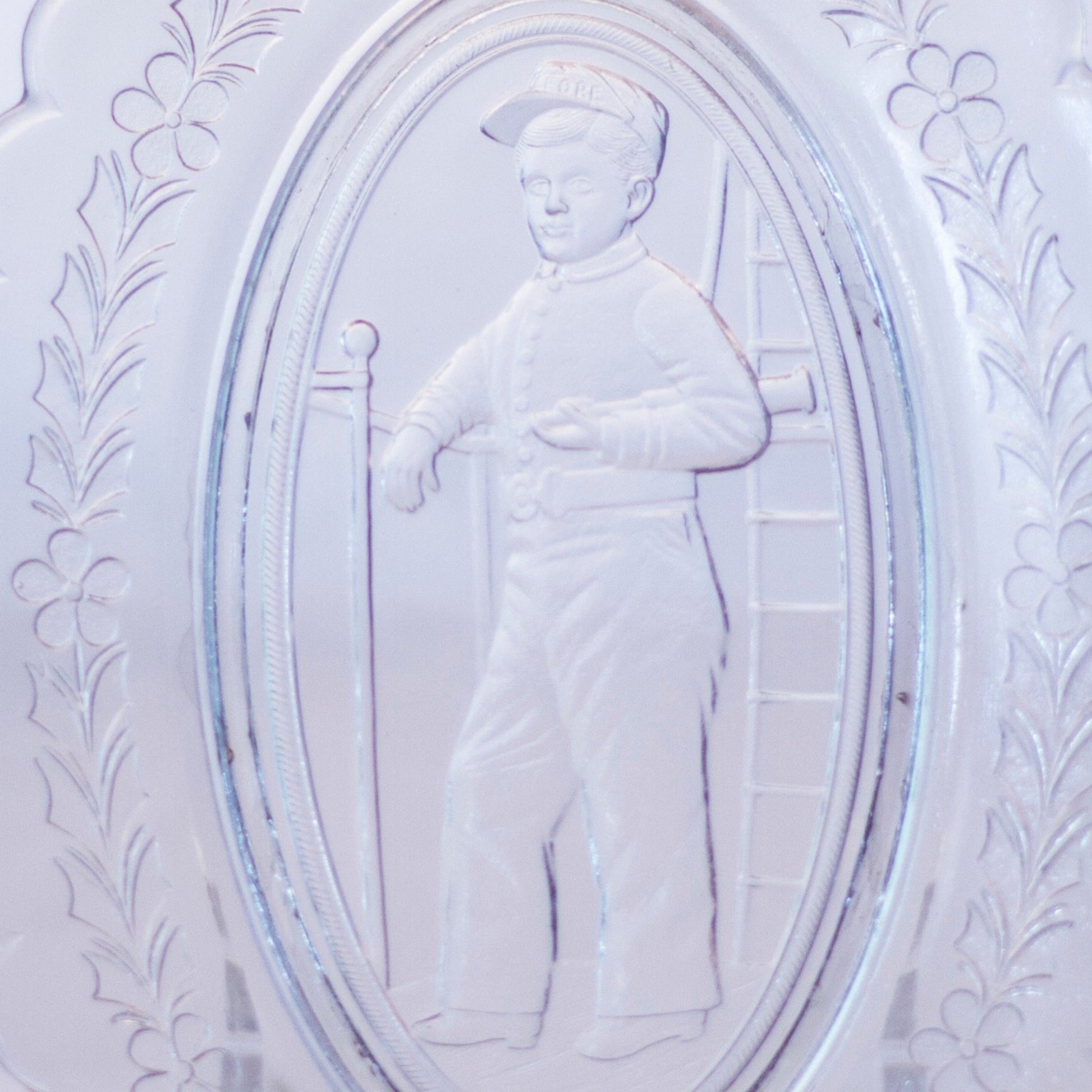 H.M.S. PINAFORE OPERA SOUVENIR Oblong Glass Dish *RARE* Theatre Memorabilia Circa 1880 to 1900