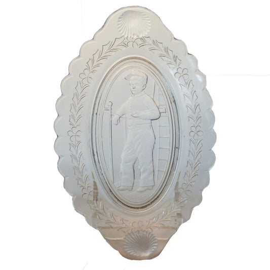 H.M.S. PINAFORE OPERA SOUVENIR Oblong Glass Dish *RARE* Theatre Memorabilia Circa 1880 to 1900