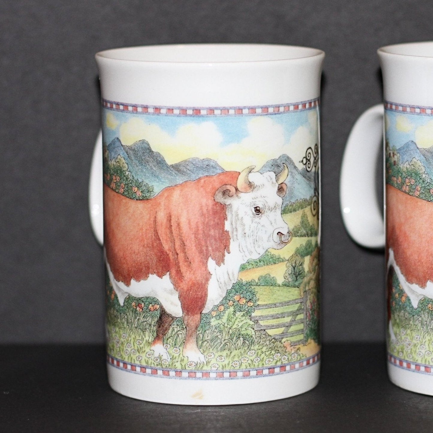 SUE SCULLARD Bone China Mug The Bull and Gate Circa 1990s