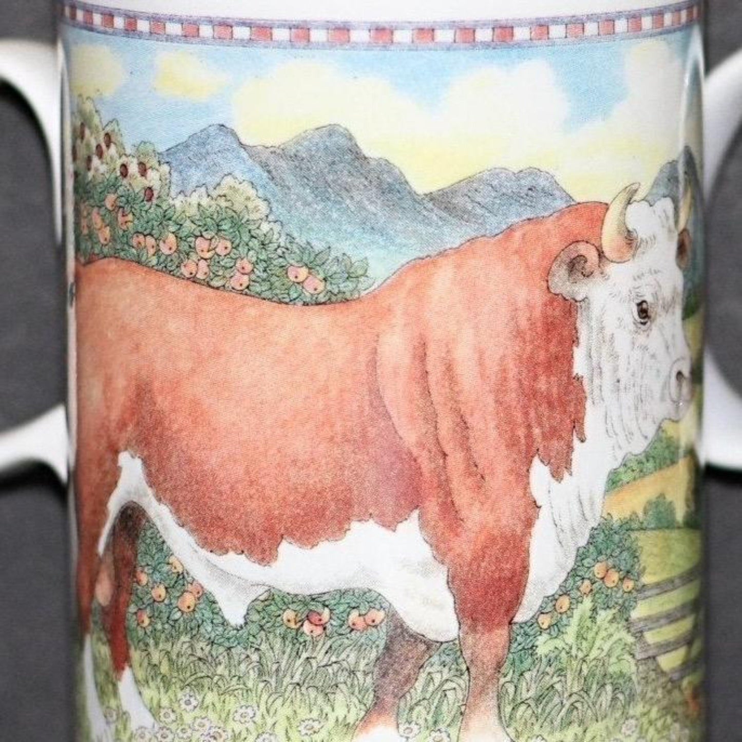 SUE SCULLARD Bone China Mug The Bull and Gate Circa 1990s