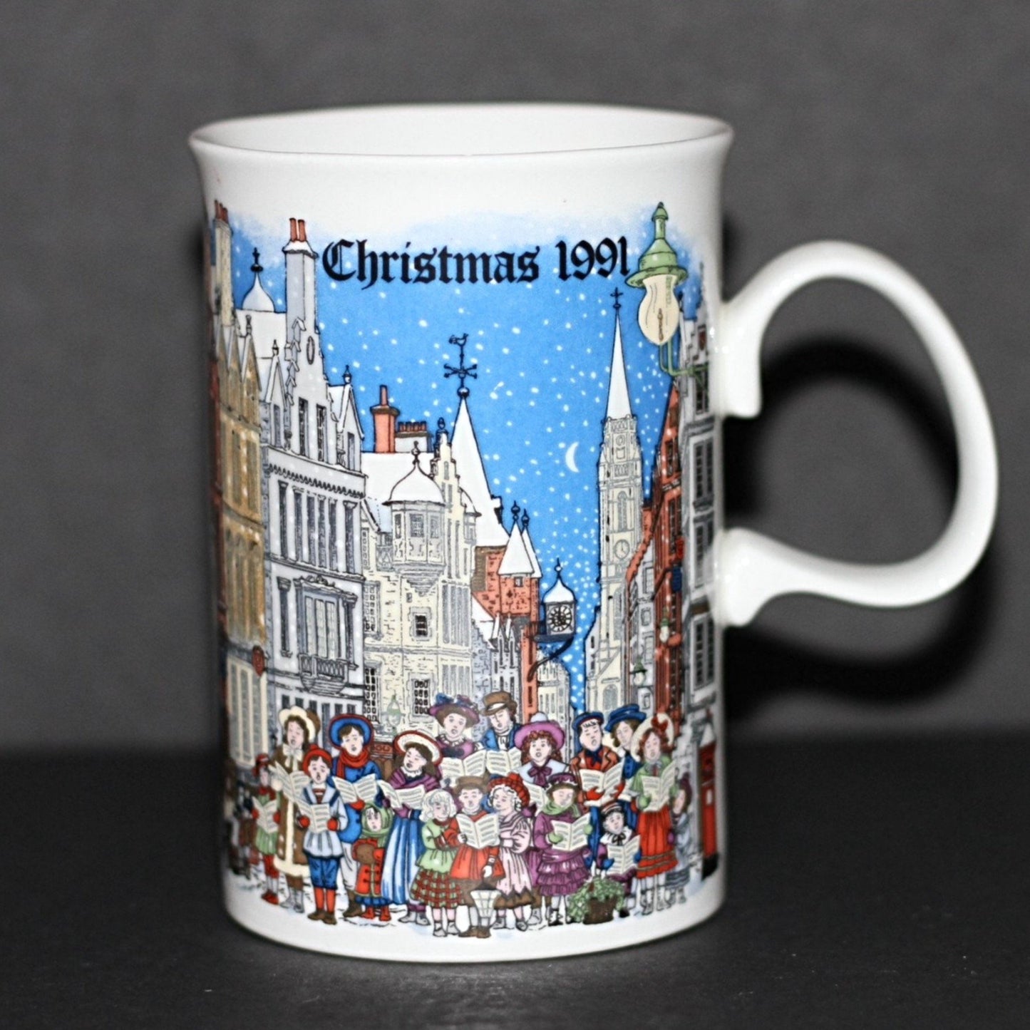 Dunoon Mug Christmas Time Carollers by Sue Scullard Commemorative 1991