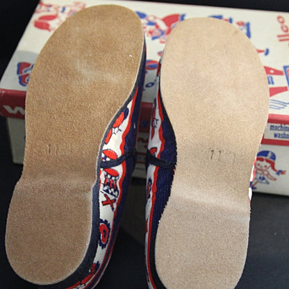 WELLCO FOAMTREADS '76 BICENTENNIAL Stars and Stripes Corduroy Slippers New Old Stock with Box
