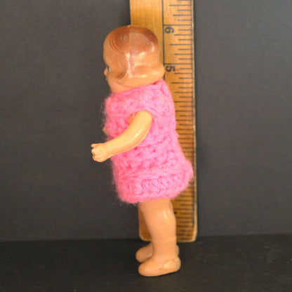 COMPOSITION DOLL with Molded Hair and Painted Face Circa 1930 to 1940 Pose 7