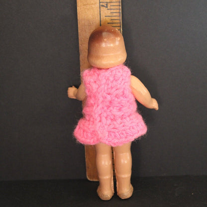 COMPOSITION DOLL with Molded Hair and Painted Face Circa 1930 to 1940 Pose 6
