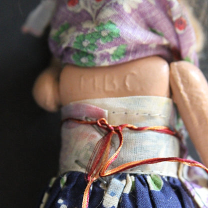 BEEHLER ARTS COMPOSITION DOLL Marked MBC Circa 1940s to 1950s Mark