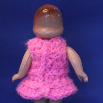 COMPOSITION DOLL with Molded Hair and Painted Face Circa 1930 to 1940 back
