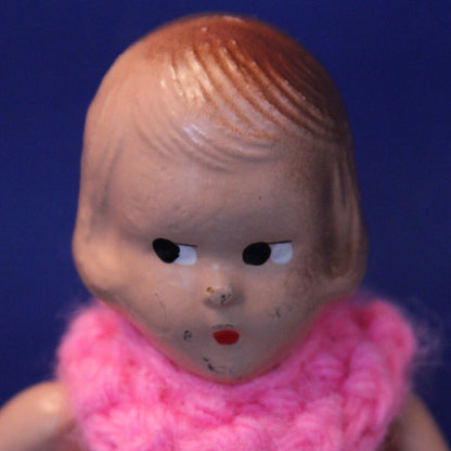 COMPOSITION DOLL with Molded Hair and Painted Face Circa 1930 to 1940 head
