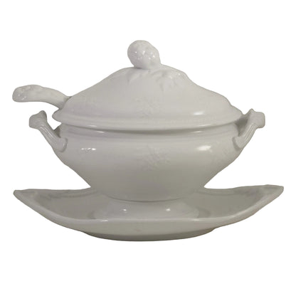 Antique JOHN MEIR & SON Washington Shape Ironstone Sauce Tureen with Ladle & Underplate Circa 1863