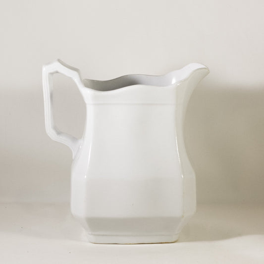 CLASSIC OPTIC BLOCK by J & G Meakin Antique Ironstone Small Pitcher Circa 1890