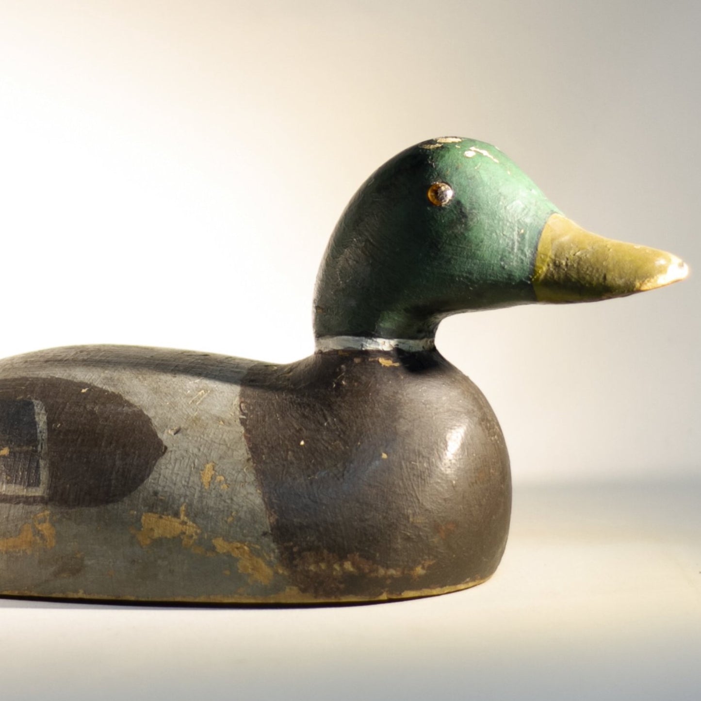 Lathe-Turned WOODEN MALLARD DUCK DECOY Pair Pascagoula Decoy Company Circa 1940s