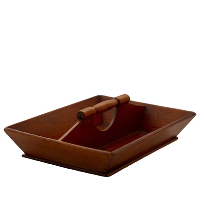 Mid-Century DOVETAILED WOOD CUTLERY or KNIFE TRAY