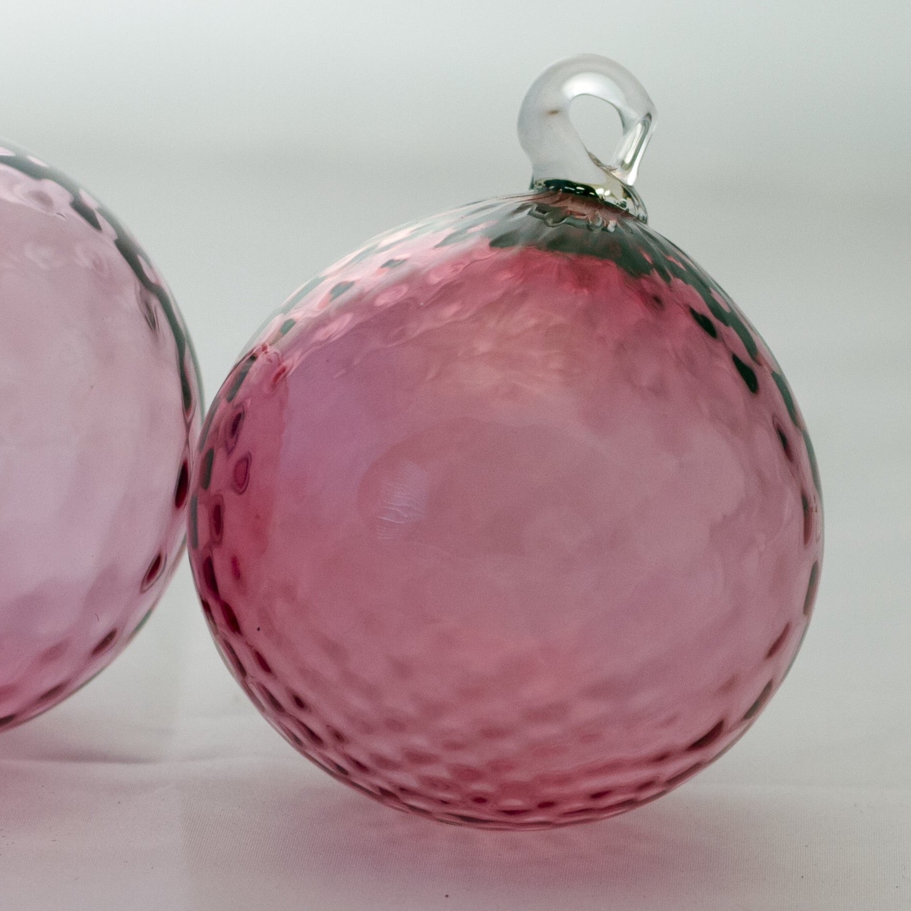 PILGRIM CRANBERRY GLASS Hand Blown Baubles or Balls Set of Two Circa 1 image