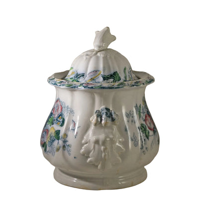 JACOB FURNIVAL IRONSTONE Covered Sugar Bowl or Utility Jar Circa 1850