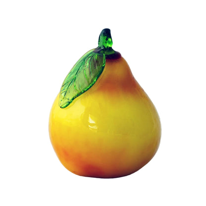Yellow Murano-Style Pear (Unmarked) Paperweight