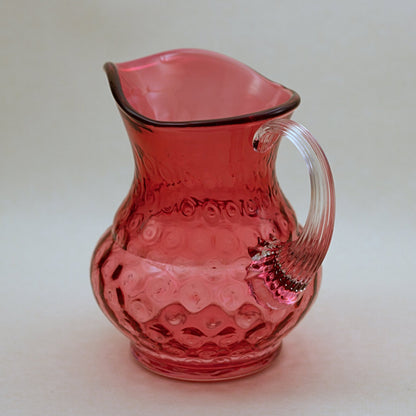 FENTON RUBY OVERLAY Polka Dot Creamer 