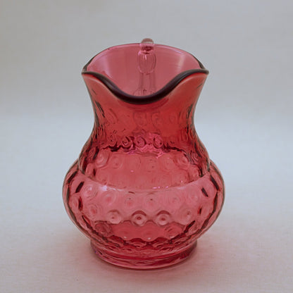 FENTON RUBY OVERLAY Polka Dot Creamer 