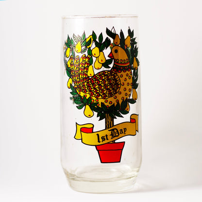 Whimsical 1st Day of the TWELVE DAYS OF CHRISTMAS Glass 