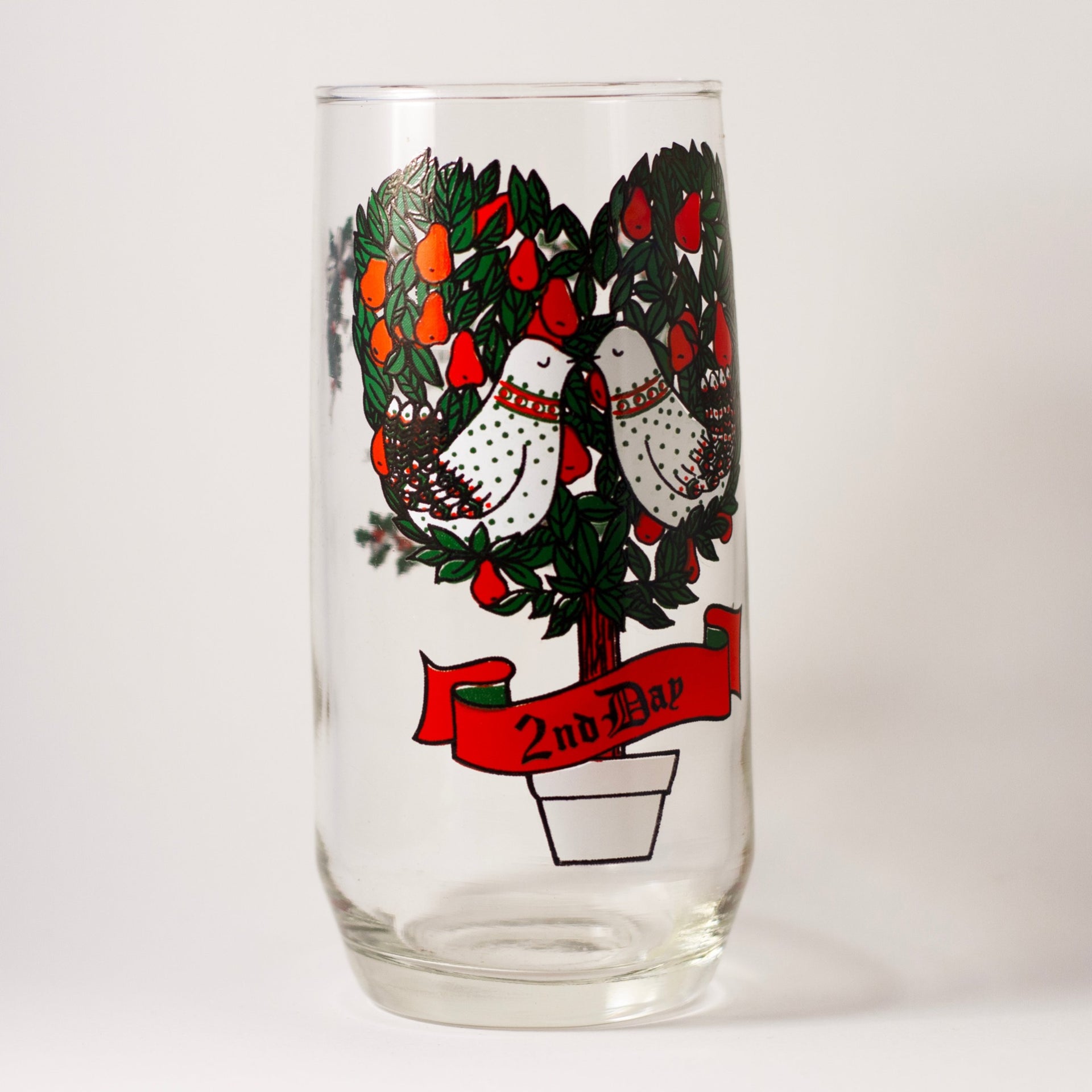 Whimsical TWELVE DAYS OF CHRISTMAS Vintage Glasses