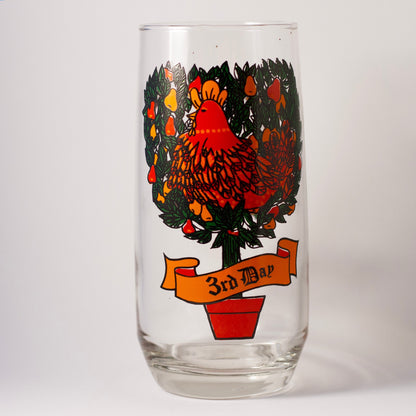 Whimsical 3rd Day of the TWELVE DAYS OF CHRISTMAS Glass 