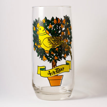 Whimsical 4th Day of the TWELVE DAYS OF CHRISTMAS Glass 