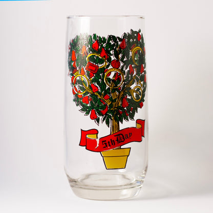 Whimsical 5th Day of the TWELVE DAYS OF CHRISTMAS Glass 