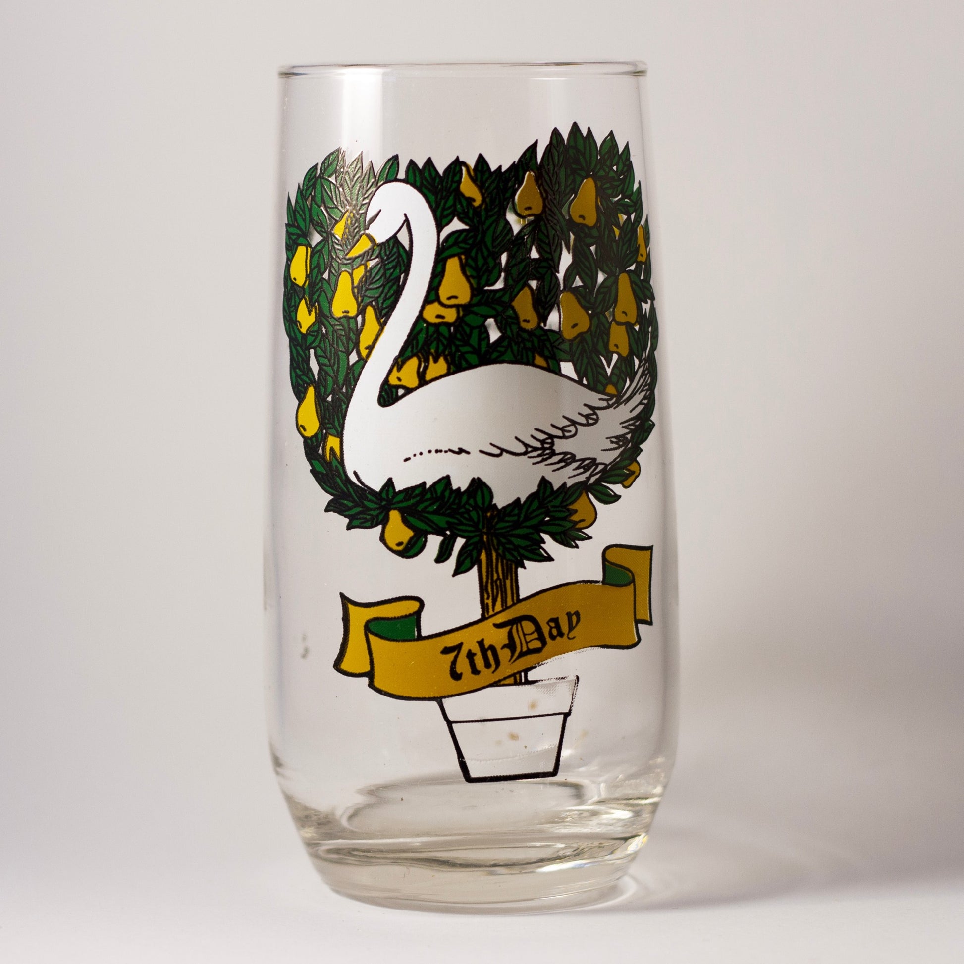 Whimsical 7th Day of the TWELVE DAYS OF CHRISTMAS Glass 
