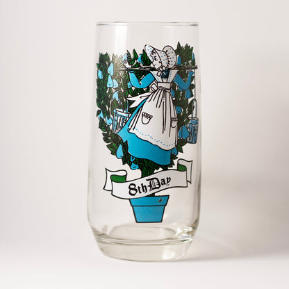 Whimsical 8th Day of the TWELVE DAYS OF CHRISTMAS Glass 