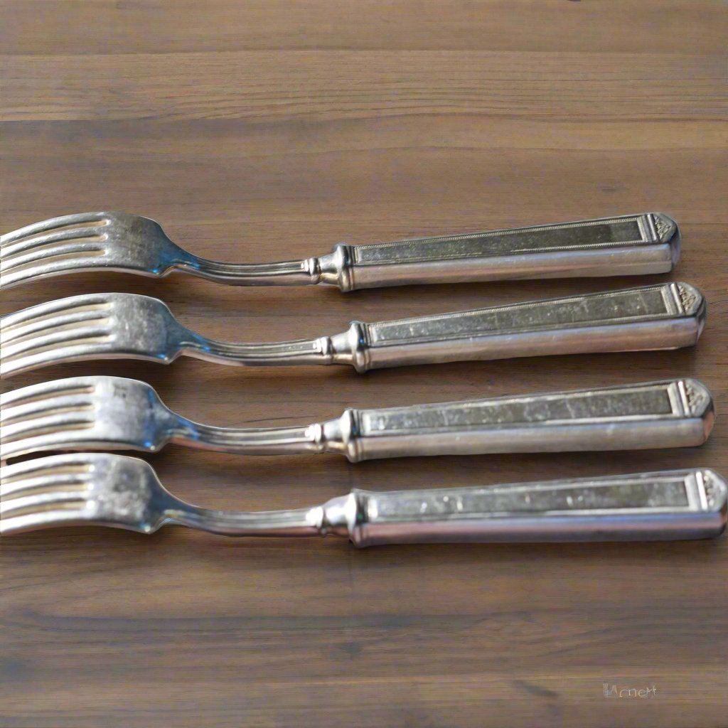 ANNIVERSARY SILVER PLATE DINNER FORKS by 1847 Rogers Brothers Set of Four (4)