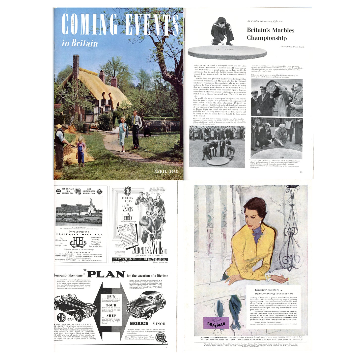 COMING EVENTS IN BRITAIN Vintage Travel Magazine © April 1955