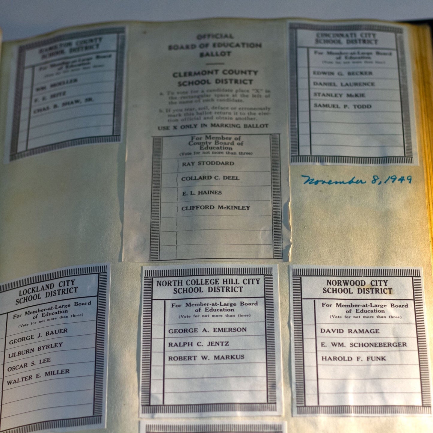 Hamilton County Ohio BOARD OF ELECTIONS Sample BALLOT SCRAPBOOKS Set of Two (2) Compiled by Joseph H. Hudepohl 