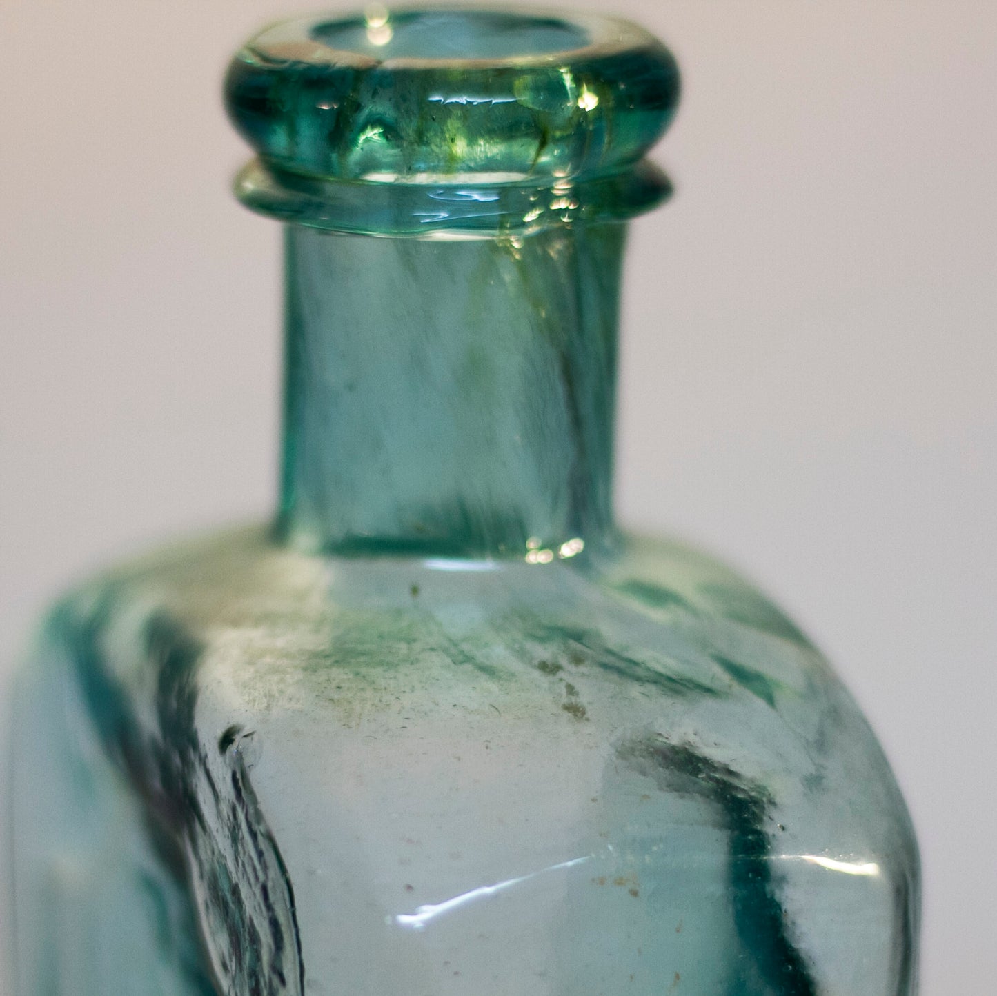 Early HALL'S BALSAM FOR THE LUNGS Aqua Glass Bottle Circa 1860 - 1870
