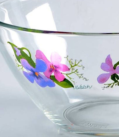 WILD VIOLETS COLLECTION By Avon Hand Painted Small Fruit Bowl Made in France 22K Gold Image 2