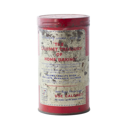 Calumet Baking Powder Tin 1960s Back