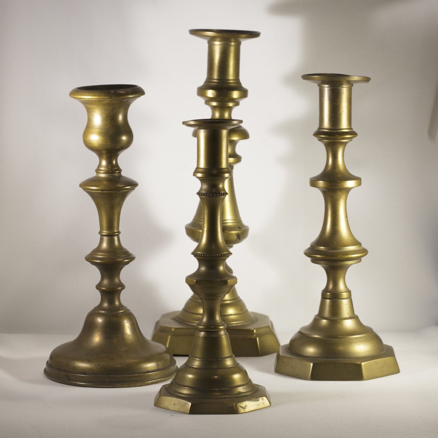 Four Antique English Victorian BRASS CANDLESTICKS Late 19th Century – The  Townhouse Antiques & Vintage