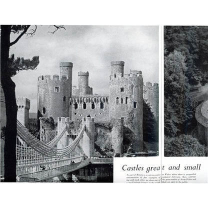 Complete 1956 set of Coming Events in Britain magazines. Vintage British travel publication with color photography, cultural articles, and mid-century appeal. Castle articles