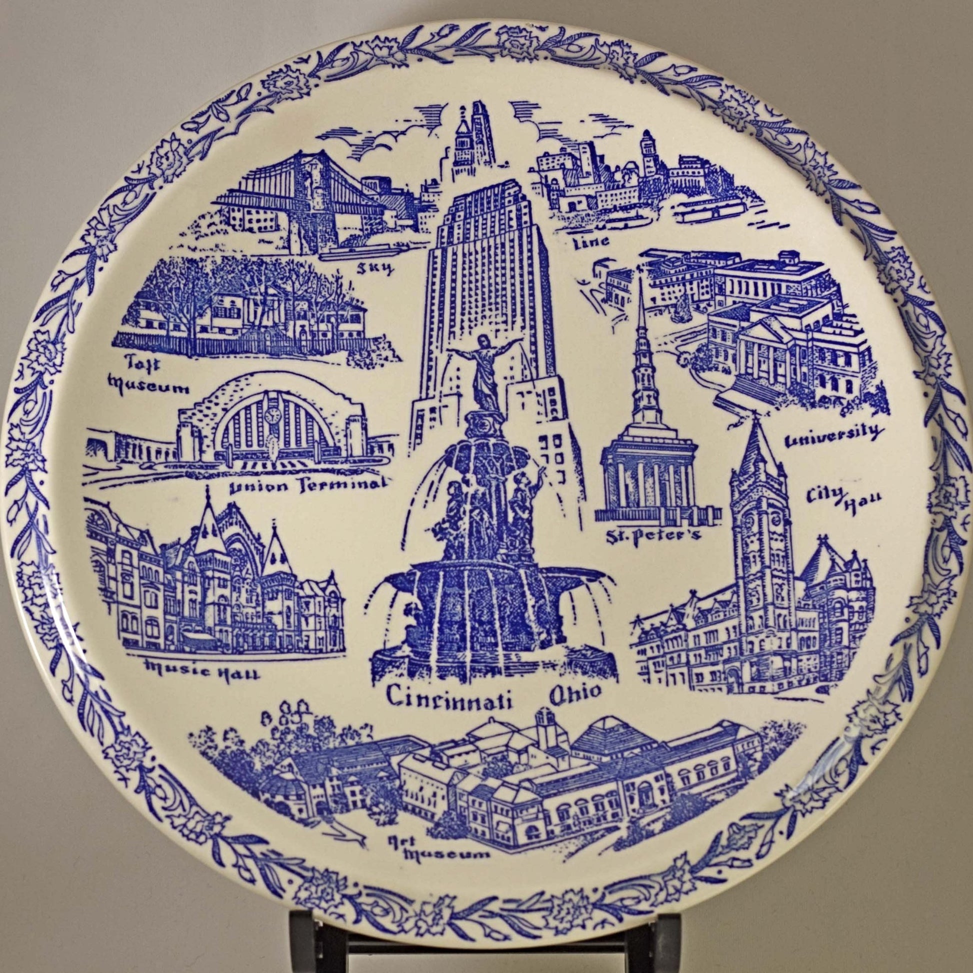 QUEEN CITY OF THE WEST Cincinnati Ohio Souvenir Plate